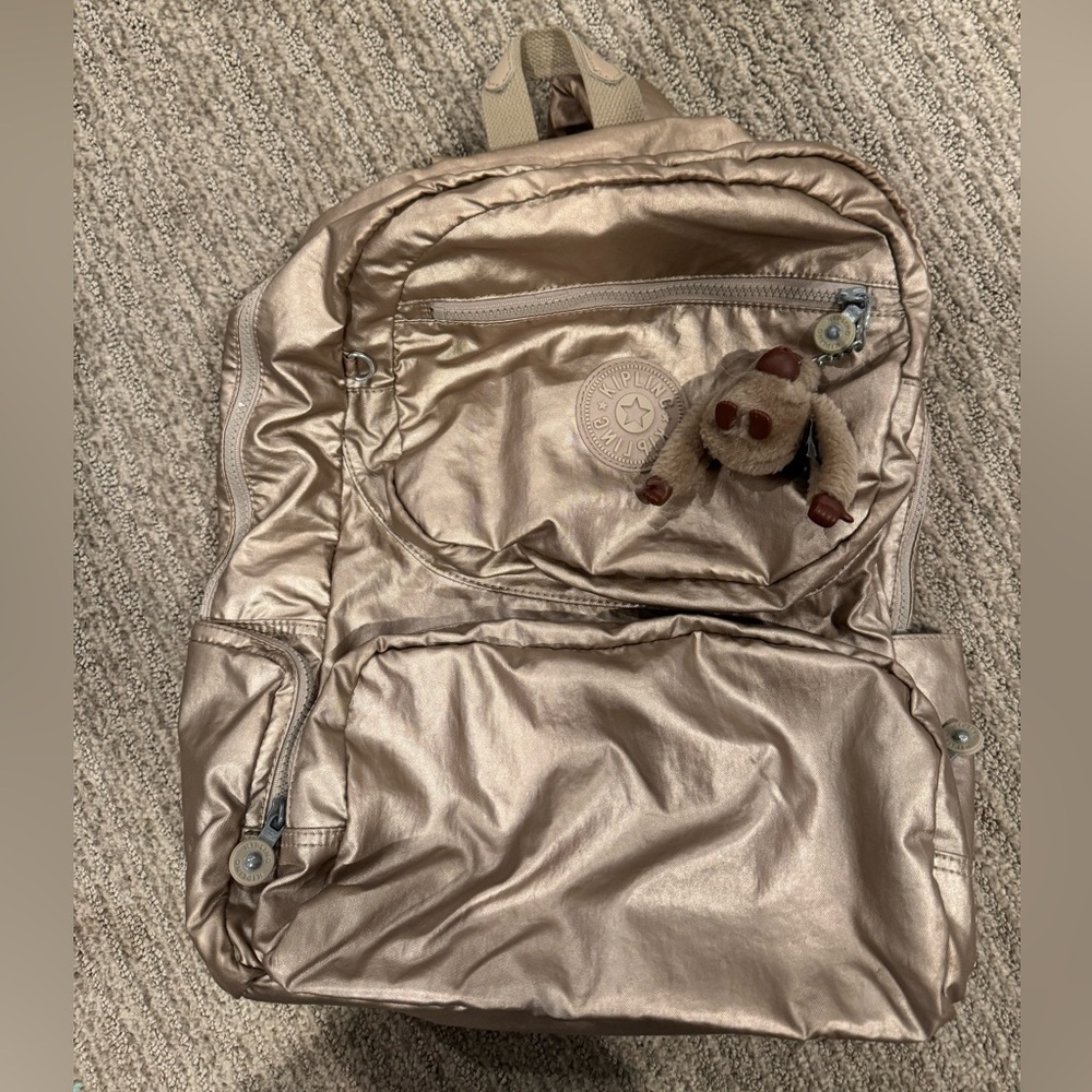 Kipling Metallic Gold Backpack